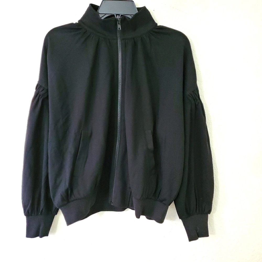 CAbi Chance Zip Up Bomber Jacket Black Small - Picture 1 of 10